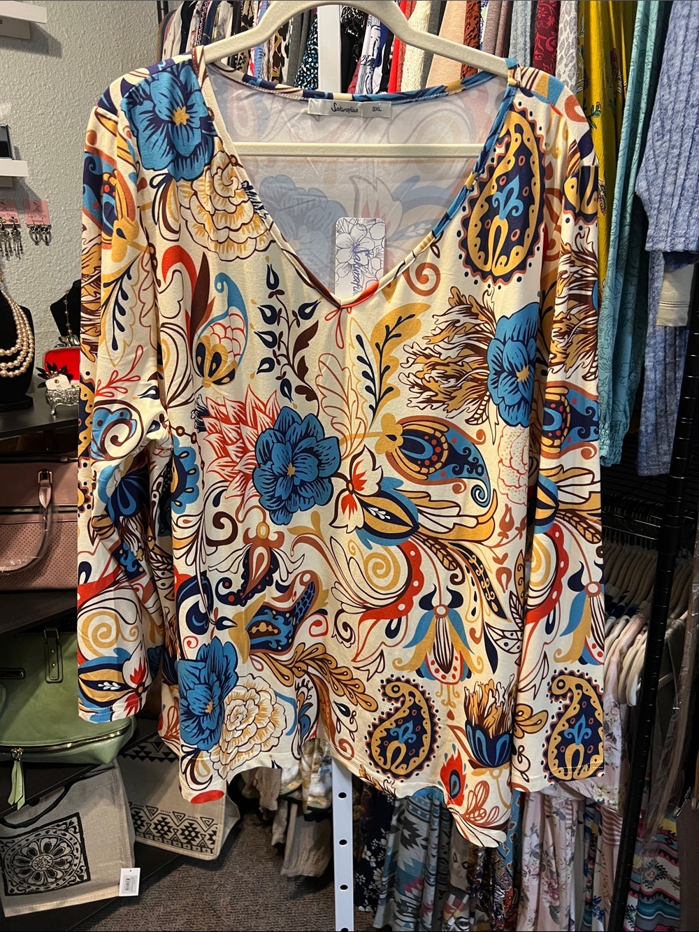 Sakura Multicolor Floral Blouse - Picture 1 of 3